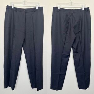 Giorgio Armani Wool Navy Blue Trouser Pant Workwear Classic Womens IT 46 US 14